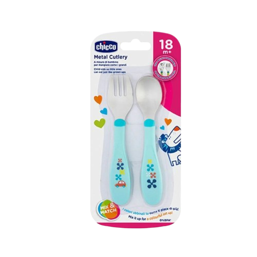 CHICCO ENSEMBLE "CUILLERE+FOURCHET+TASSE" 18M+